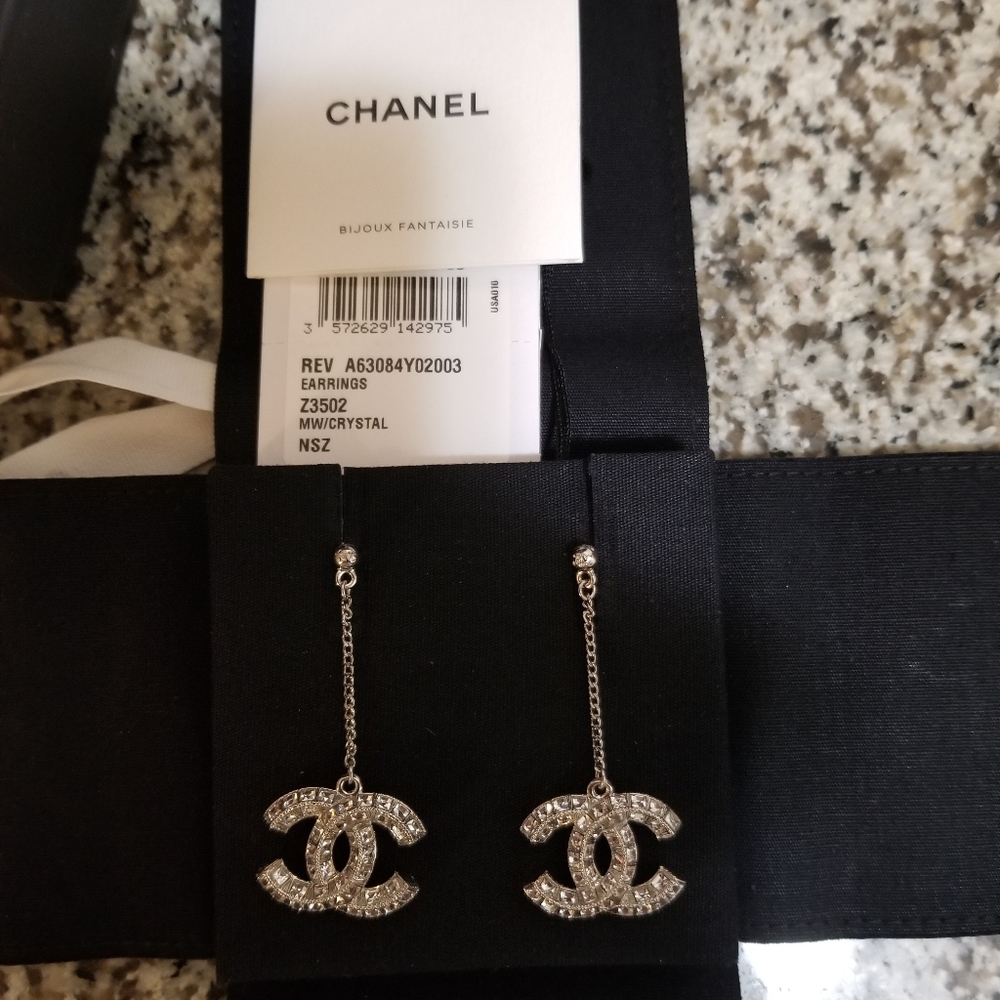 SOLD!!! Baguette Christal CC XL dangle earrings - Picture 14 of 17